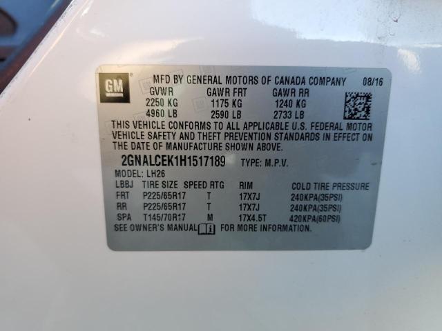 Photo 12 VIN: 2GNALCEK1H1517189 - CHEVROLET EQUINOX LT 