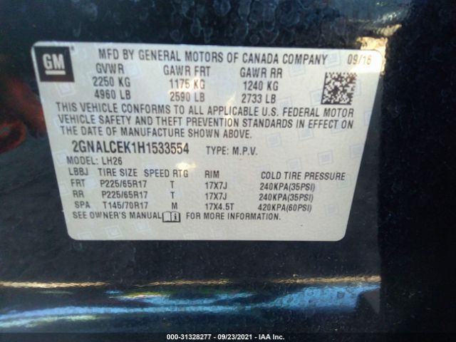 Photo 8 VIN: 2GNALCEK1H1533554 - CHEVROLET EQUINOX 