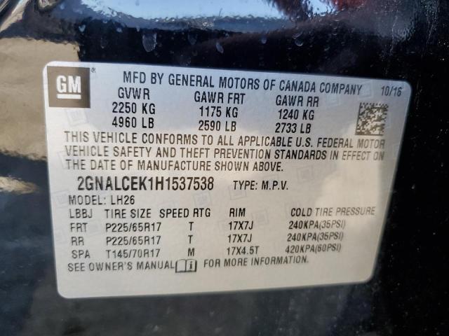 Photo 12 VIN: 2GNALCEK1H1537538 - CHEVROLET EQUINOX LT 