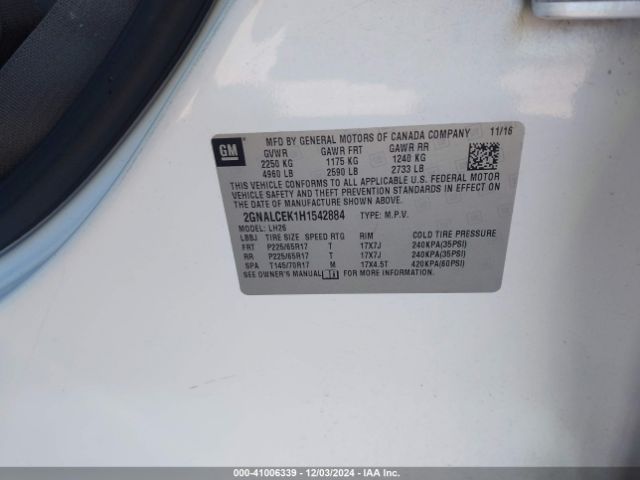 Photo 8 VIN: 2GNALCEK1H1542884 - CHEVROLET EQUINOX 