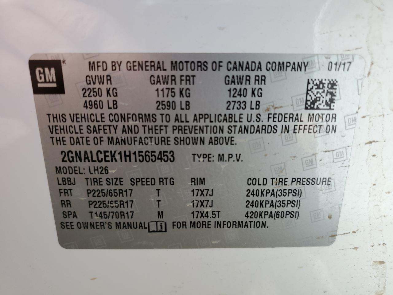 Photo 13 VIN: 2GNALCEK1H1565453 - CHEVROLET EQUINOX 