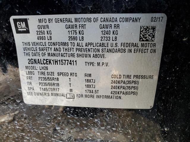 Photo 11 VIN: 2GNALCEK1H1577411 - CHEVROLET EQUINOX LT 