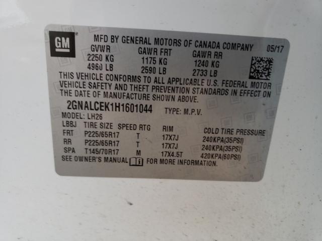 Photo 9 VIN: 2GNALCEK1H1601044 - CHEVROLET EQUINOX LT 