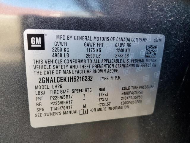 Photo 11 VIN: 2GNALCEK1H6216232 - CHEVROLET EQUINOX LT 