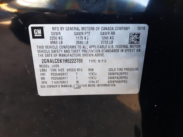 Photo 9 VIN: 2GNALCEK1H6222788 - CHEVROLET EQUINOX LT 