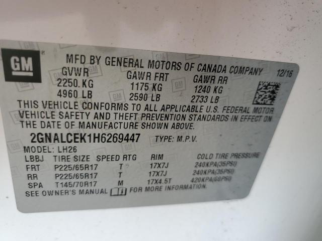 Photo 12 VIN: 2GNALCEK1H6269447 - CHEVROLET EQUINOX LT 