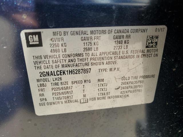 Photo 12 VIN: 2GNALCEK1H6287897 - CHEVROLET EQUINOX LT 