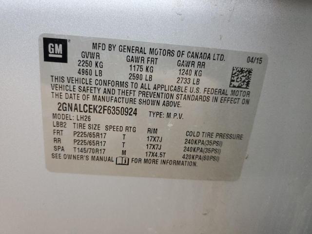 Photo 11 VIN: 2GNALCEK2F6350924 - CHEVROLET EQUINOX 