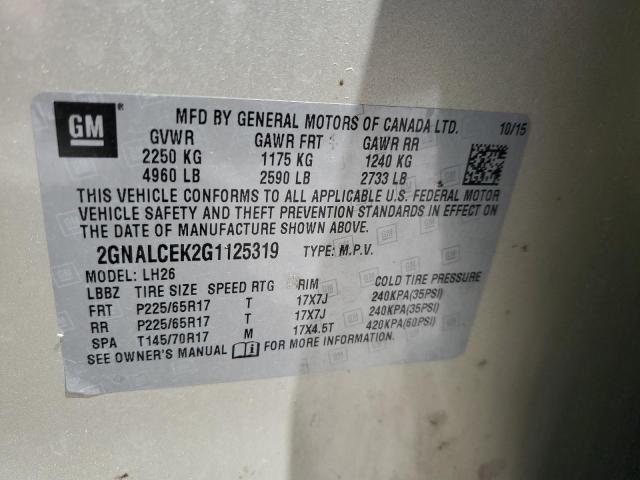 Photo 13 VIN: 2GNALCEK2G1125319 - CHEVROLET EQUINOX 