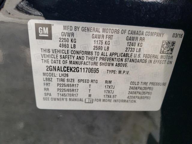 Photo 13 VIN: 2GNALCEK2G1170695 - CHEVROLET EQUINOX LT 