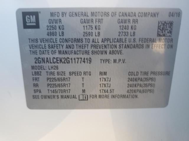 Photo 11 VIN: 2GNALCEK2G1177419 - CHEVROLET EQUINOX 