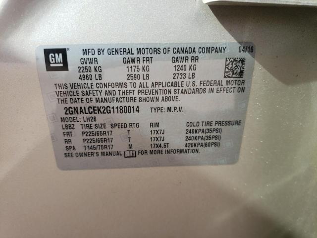 Photo 13 VIN: 2GNALCEK2G1180014 - CHEVROLET EQUINOX LT 