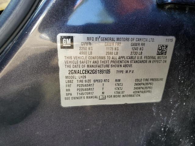 Photo 9 VIN: 2GNALCEK2G6189105 - CHEVROLET EQUINOX LT 