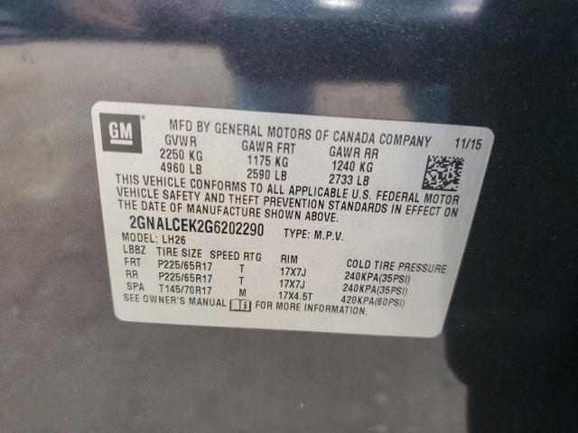 Photo 12 VIN: 2GNALCEK2G6202290 - CHEVROLET EQUINOX LT 