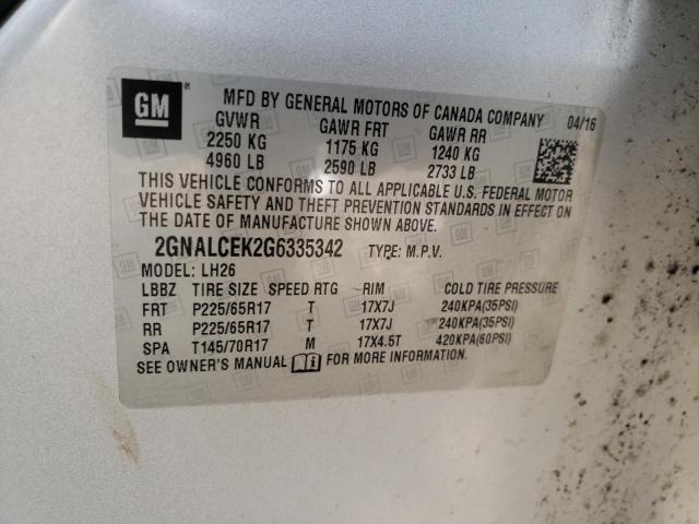 Photo 12 VIN: 2GNALCEK2G6335342 - CHEVROLET EQUINOX LT 