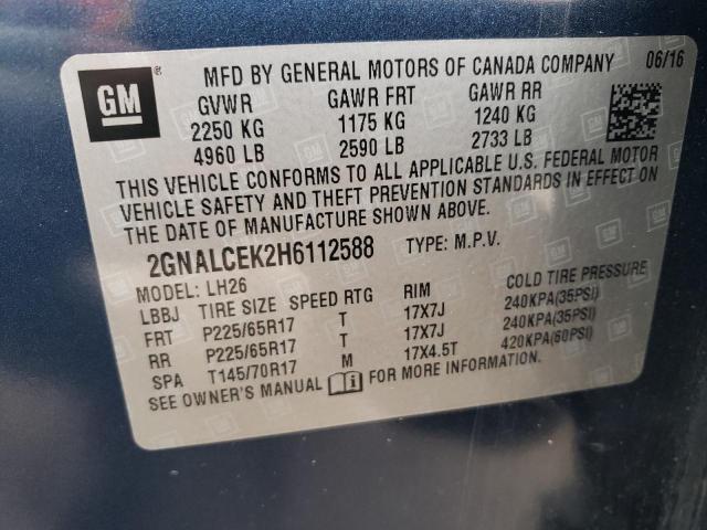 Photo 12 VIN: 2GNALCEK2H6112588 - CHEVROLET EQUINOX LT 