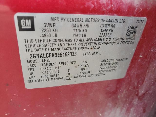 Photo 12 VIN: 2GNALCEK3E6162833 - CHEVROLET EQUINOX LT 