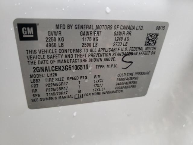 Photo 12 VIN: 2GNALCEK3G6106510 - CHEVROLET EQUINOX LT 