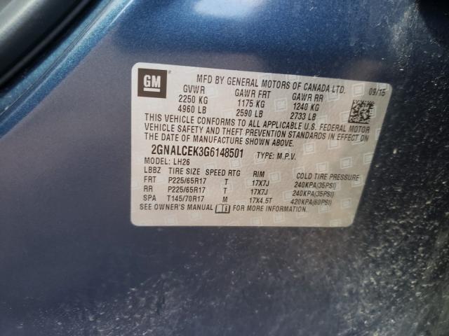 Photo 9 VIN: 2GNALCEK3G6148501 - CHEVROLET EQUINOX LT 