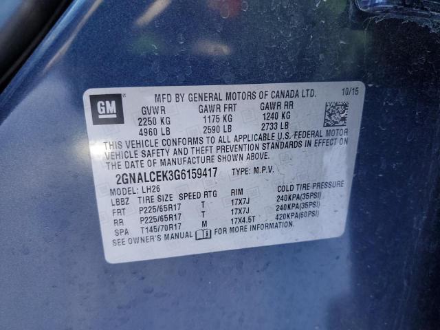 Photo 12 VIN: 2GNALCEK3G6159417 - CHEVROLET EQUINOX LT 