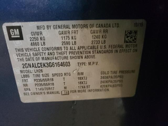 Photo 11 VIN: 2GNALCEK3G6164603 - CHEVROLET EQUINOX LT 