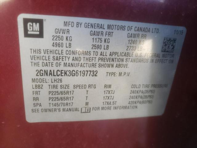 Photo 12 VIN: 2GNALCEK3G6197732 - CHEVROLET EQUINOX 