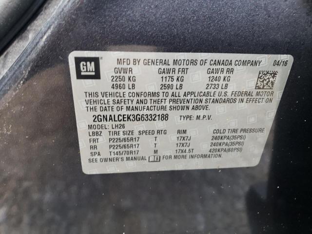 Photo 9 VIN: 2GNALCEK3G6332188 - CHEVROLET EQUINOX LT 