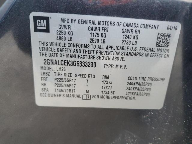 Photo 11 VIN: 2GNALCEK3G6333230 - CHEVROLET EQUINOX LT 