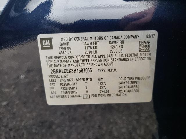 Photo 9 VIN: 2GNALCEK3H1587065 - CHEVROLET EQUINOX LT 