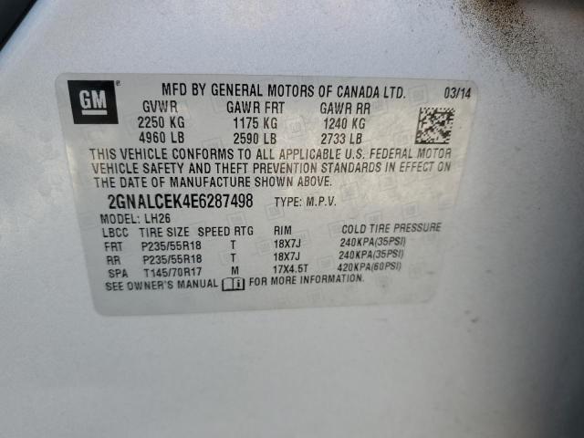 Photo 12 VIN: 2GNALCEK4E6287498 - CHEVROLET EQUINOX LT 