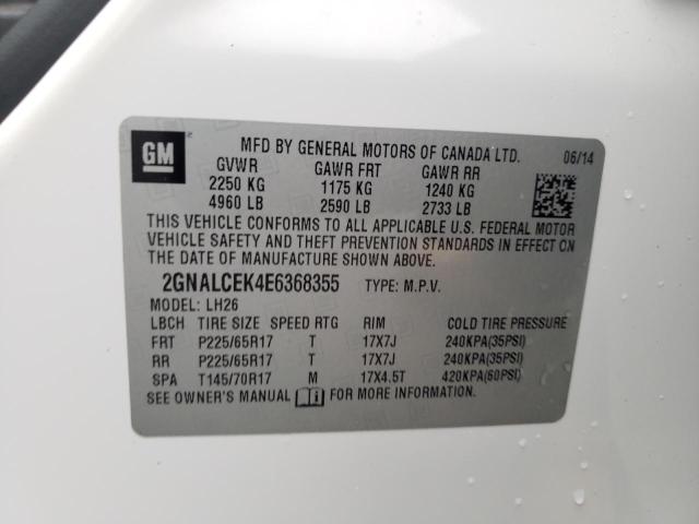 Photo 13 VIN: 2GNALCEK4E6368355 - CHEVROLET EQUINOX LT 