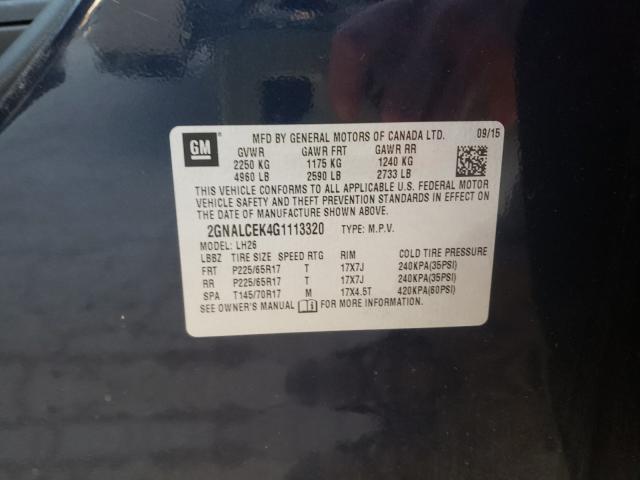 Photo 9 VIN: 2GNALCEK4G1113320 - CHEVROLET EQUINOX LT 