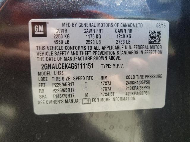 Photo 9 VIN: 2GNALCEK4G6111151 - CHEVROLET EQUINOX LT 