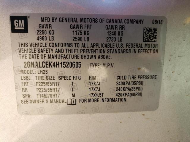 Photo 12 VIN: 2GNALCEK4H1520605 - CHEVROLET EQUINOX 