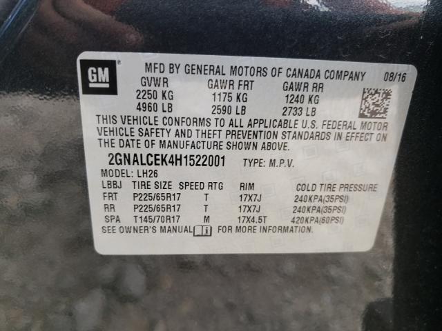 Photo 9 VIN: 2GNALCEK4H1522001 - CHEVROLET EQUINOX LT 