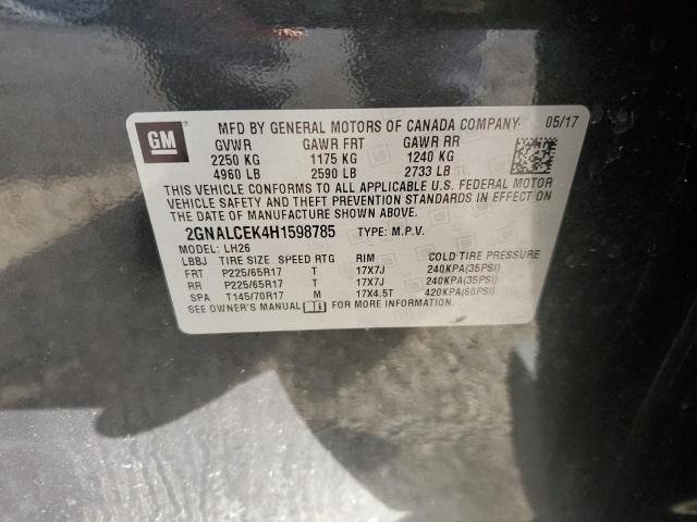 Photo 12 VIN: 2GNALCEK4H1598785 - CHEVROLET EQUINOX LT 