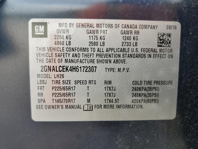 Photo 12 VIN: 2GNALCEK4H6172307 - CHEVROLET EQUINOX LT 