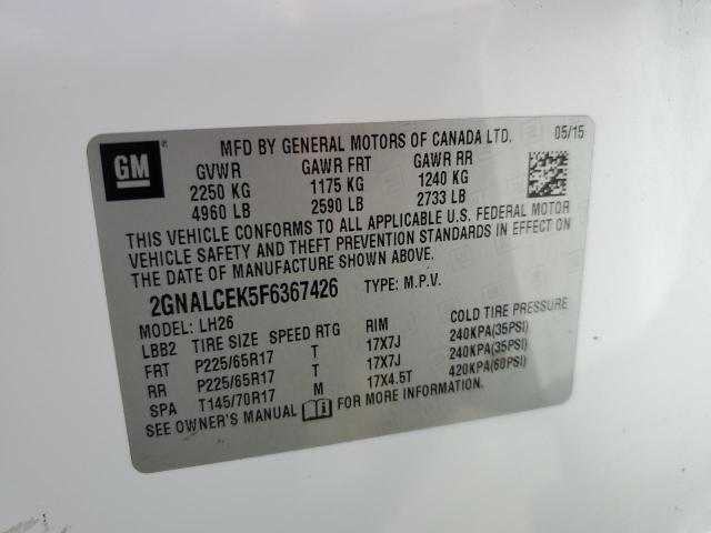 Photo 13 VIN: 2GNALCEK5F6367426 - CHEVROLET EQUINOX LT 