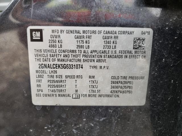 Photo 9 VIN: 2GNALCEK5G6331074 - CHEVROLET EQUINOX 