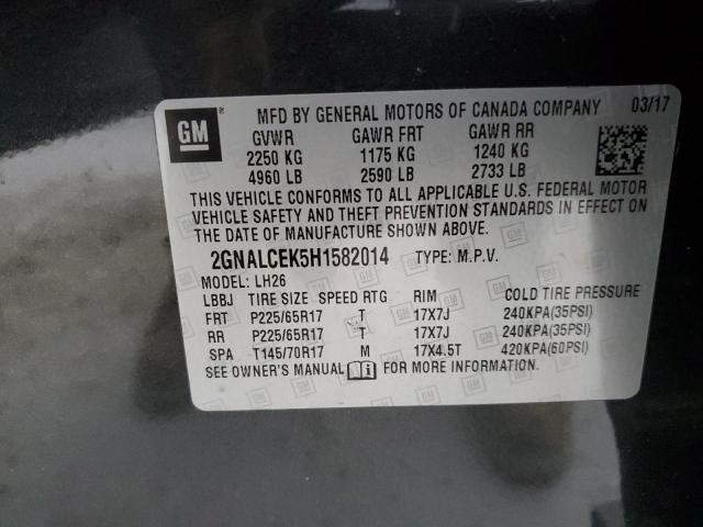 Photo 12 VIN: 2GNALCEK5H1582014 - CHEVROLET EQUINOX LT 