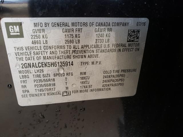 Photo 9 VIN: 2GNALCEK5H6135914 - CHEVROLET EQUINOX LT 