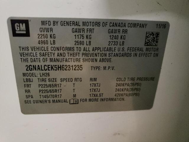 Photo 11 VIN: 2GNALCEK5H6231235 - CHEVROLET EQUINOX LT 