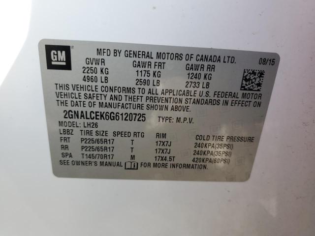 Photo 11 VIN: 2GNALCEK6G6120725 - CHEVROLET EQUINOX 