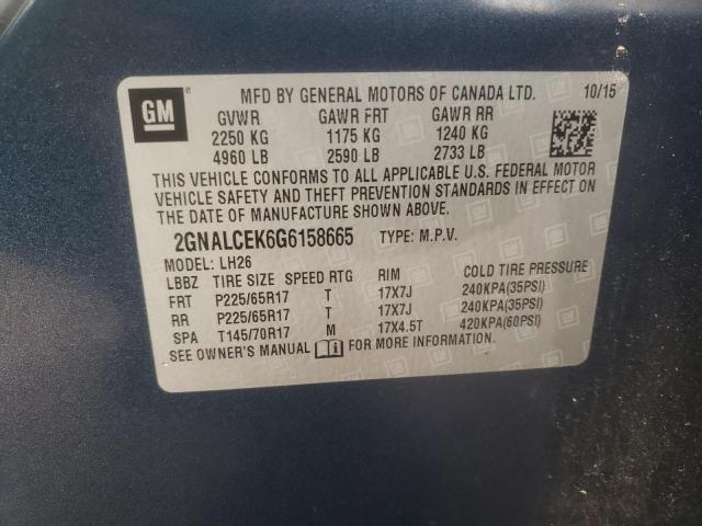 Photo 12 VIN: 2GNALCEK6G6158665 - CHEVROLET EQUINOX LT 