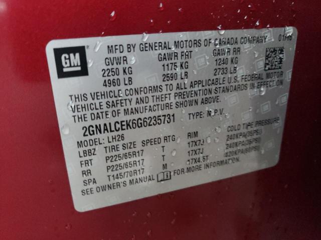 Photo 12 VIN: 2GNALCEK6G6235731 - CHEVROLET EQUINOX 