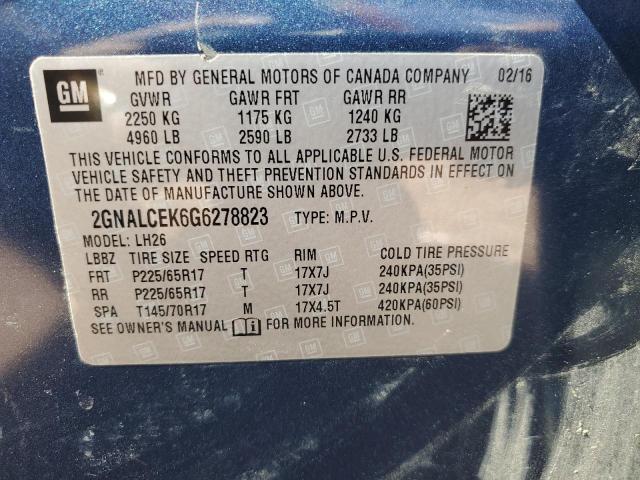 Photo 12 VIN: 2GNALCEK6G6278823 - CHEVROLET EQUINOX LT 