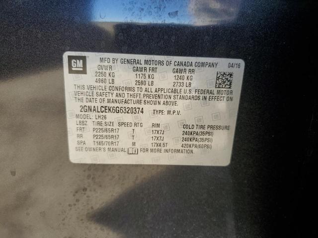 Photo 12 VIN: 2GNALCEK6G6320374 - CHEVROLET EQUINOX 