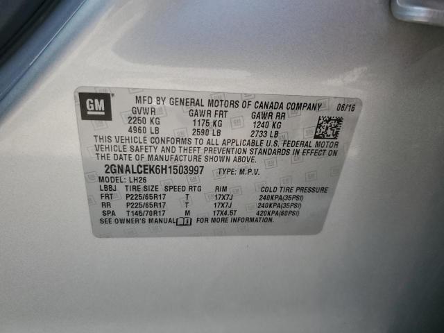 Photo 12 VIN: 2GNALCEK6H1503997 - CHEVROLET EQUINOX LT 