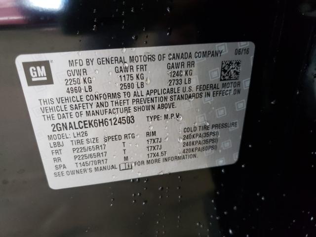 Photo 9 VIN: 2GNALCEK6H6124503 - CHEVROLET EQUINOX LT 