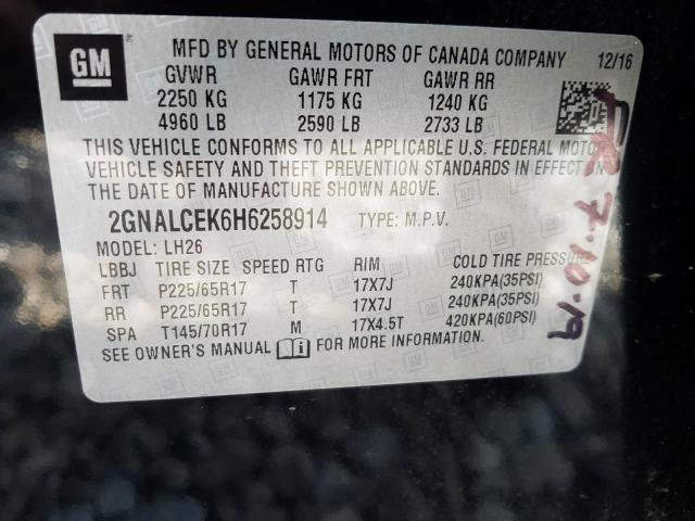 Photo 9 VIN: 2GNALCEK6H6258914 - CHEVROLET EQUINOX LT 